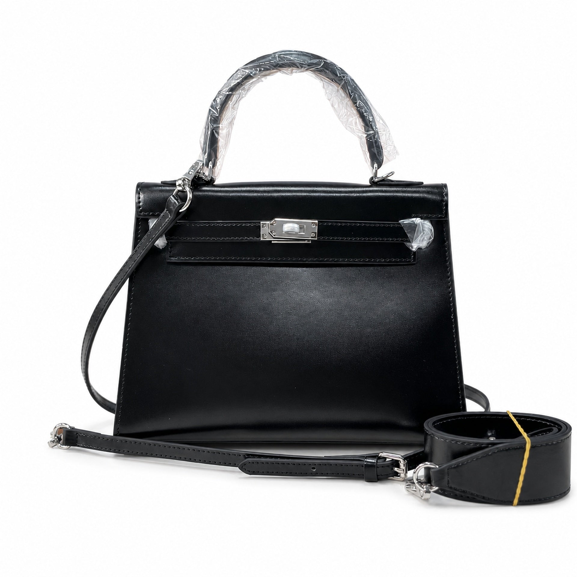 Kelly Sellier 19cm & 22cm & 25cm Noir Box Calf Leather Gold Hardware & Palladium Hardware Women Handbag