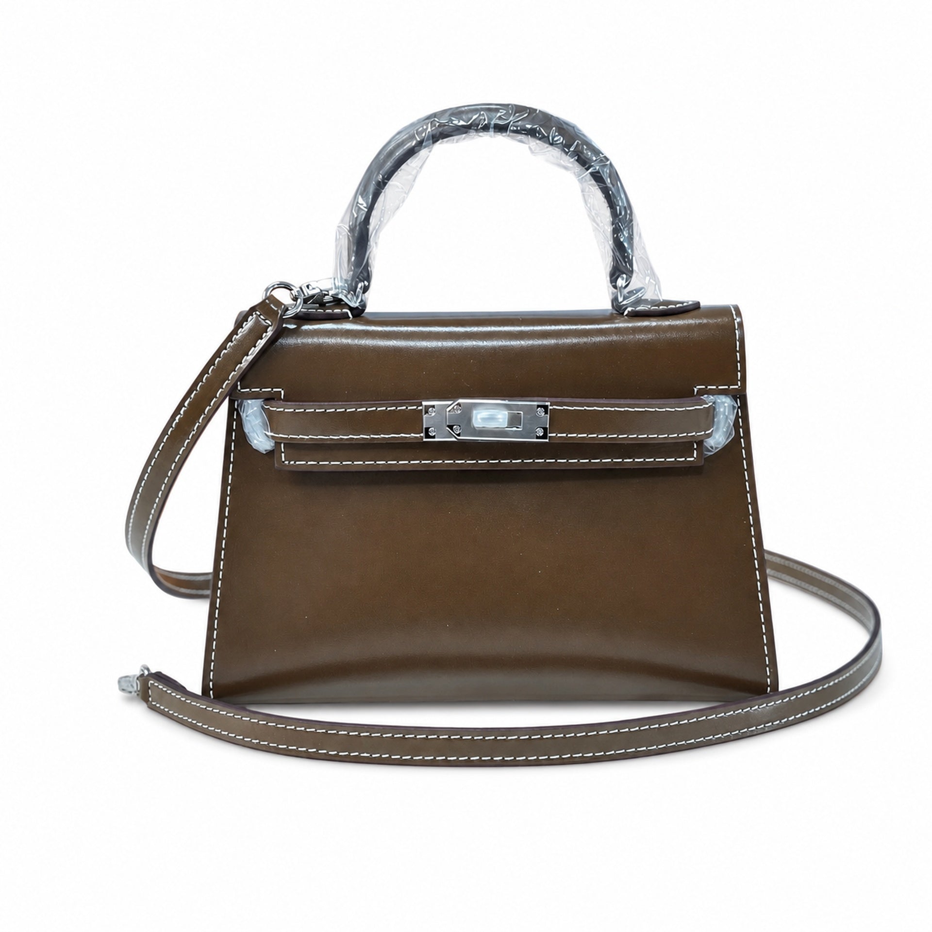 Kelly Sellier 19cm & 22cm & 25cm Ebene Box Calf Leather Gold Hardware & Palladium Hardware Women Handbag