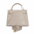 Mini Kelly Sellier 22cm Trench Suede Leather Gold Hardware Women Mini Handbag