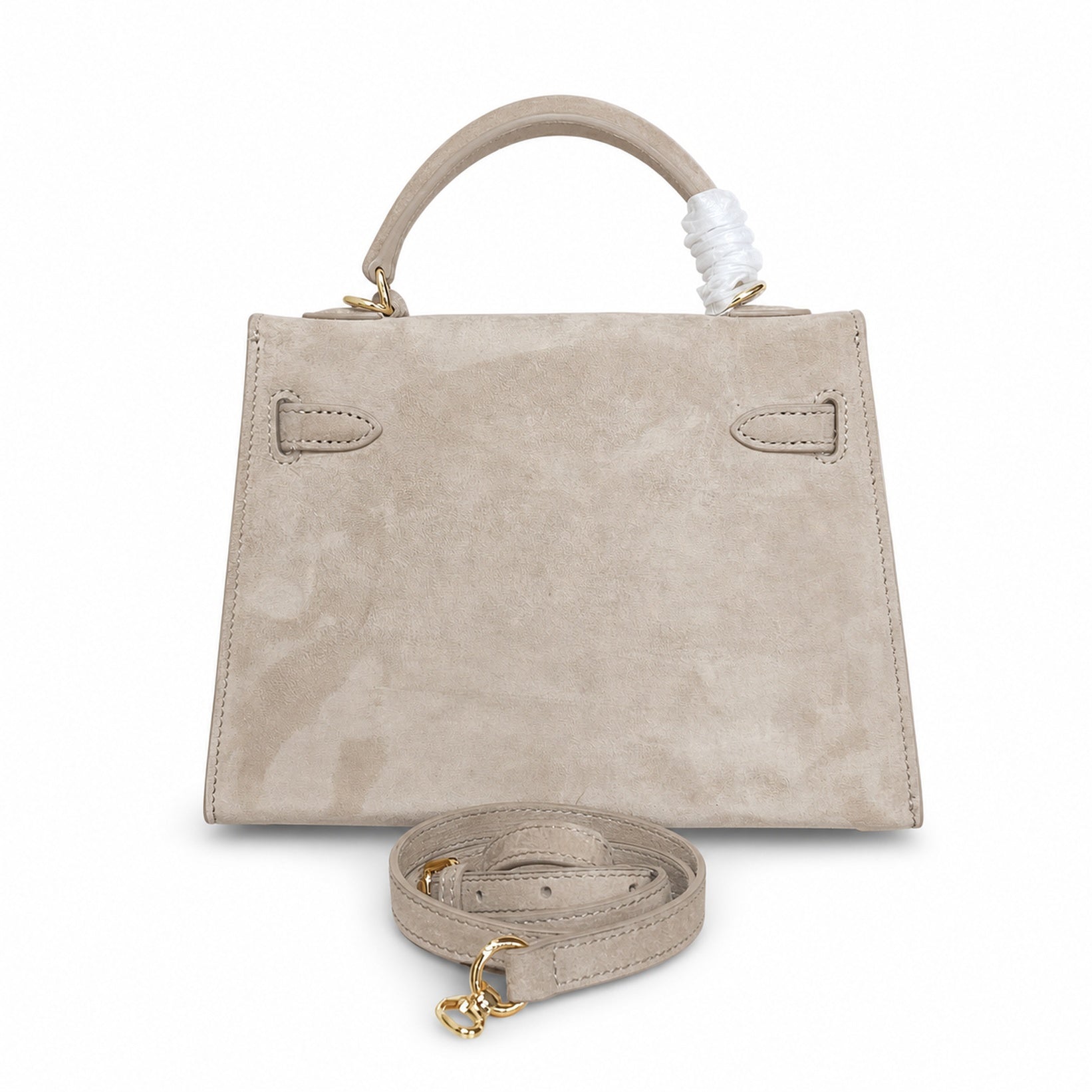 Mini Kelly Sellier 22cm Trench Suede Leather Gold Hardware Women Mini Handbag