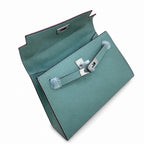 Mini Kelly II Sellier 19cm & 22cm Vert Cypress Epsom Leather Palladium Hardware Women Mini Handbag