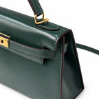 Kelly Sellier 19cm & 22cm & 25cm Vert Fonce Box Calf Leather Gold Hardware & Palladium Hardware Women Handbag