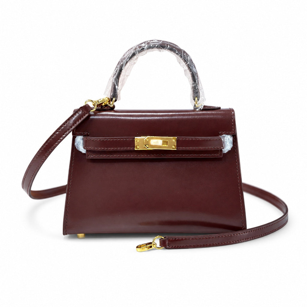 Kelly Sellier 19cm & 22cm & 25cm Rouge H Box Calf Leather Gold Hardware & Palladium Hardware Women Handbag
