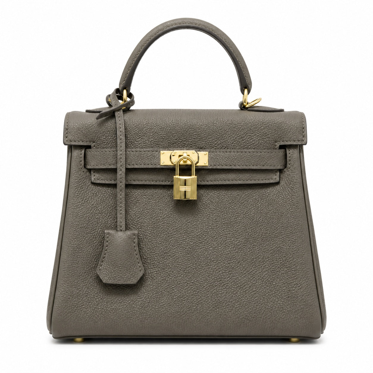 Kelly Sellier 20cm & 25cm & 28cm Gris Asphalte Togo Leather Gold Hardware Women Handbag