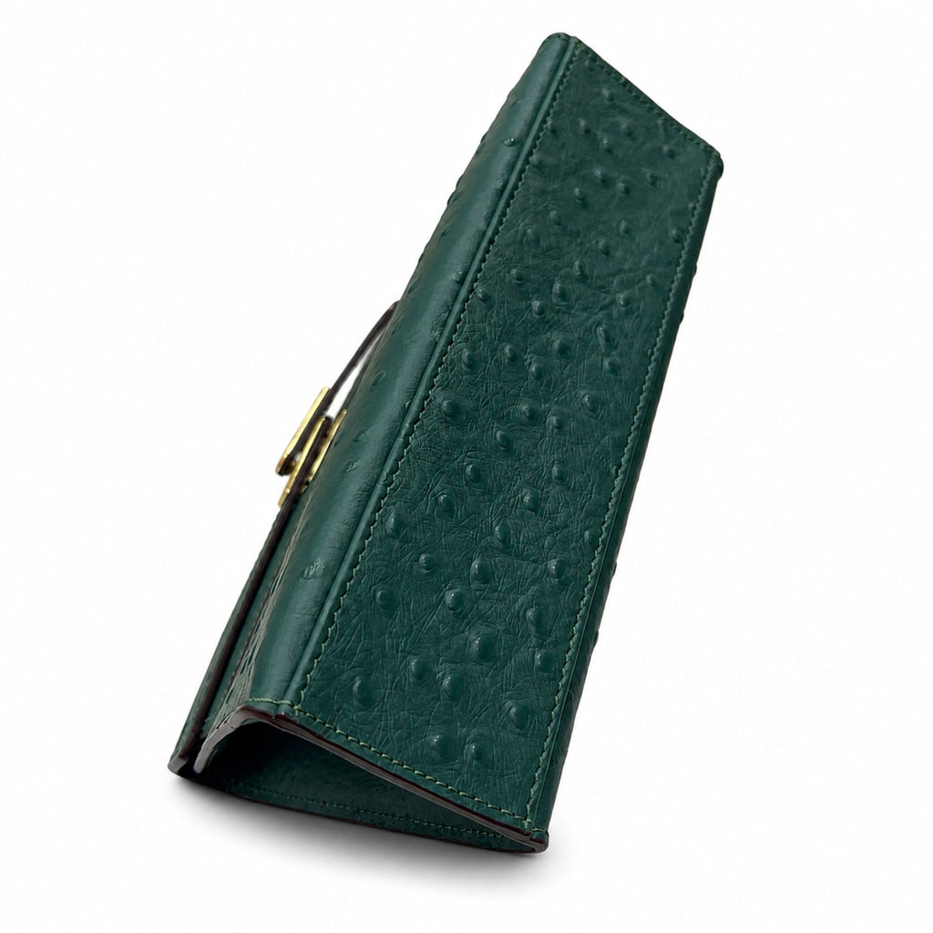 Mini Kelly II Sellier 19cm & 22cm Vert Fonce Ostrich Leather Gold Hardware Women Mini Handbag