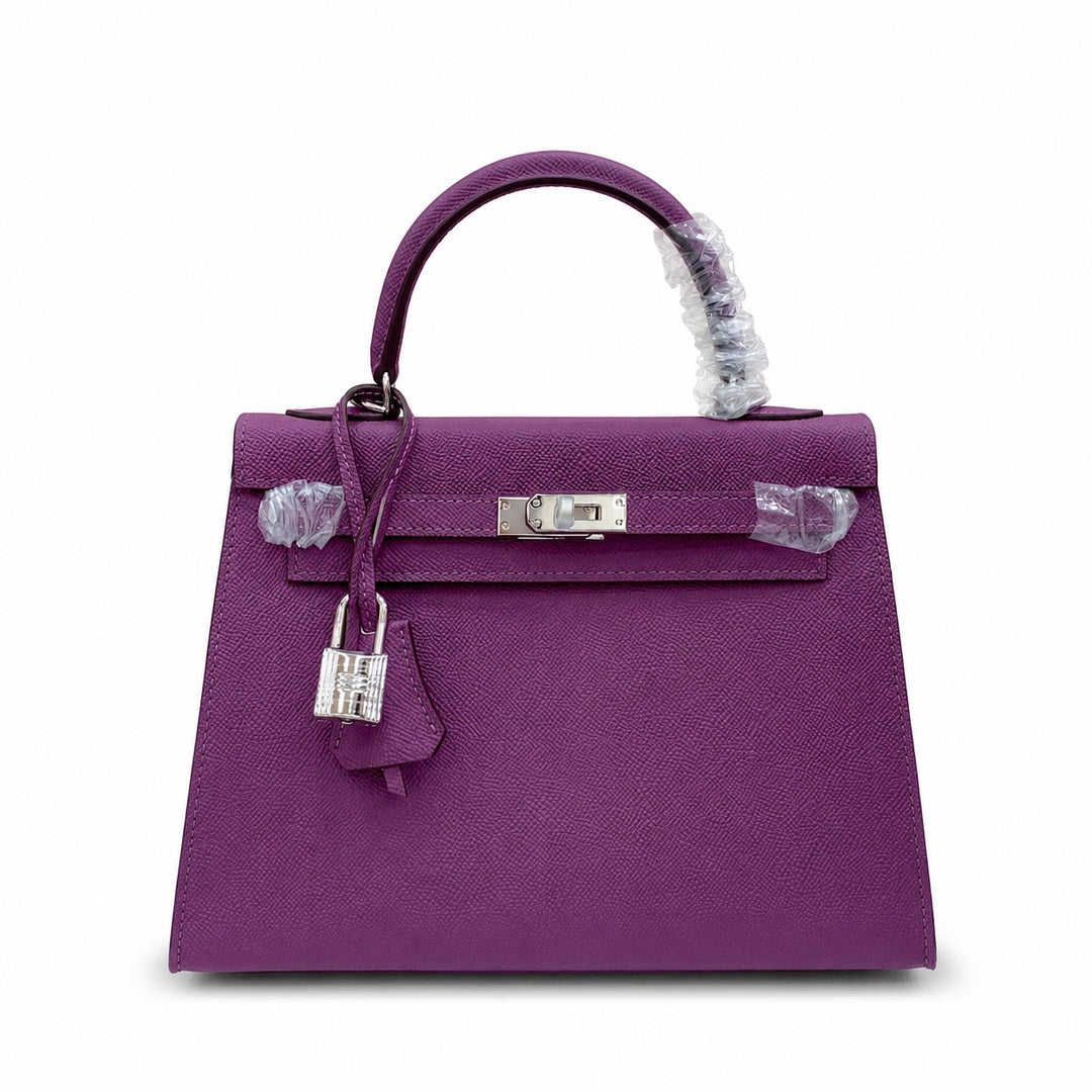 Kelly Sellier 25cm & 28cm Violine Epsom Leather Palladium Hardware Commute Shoulder Handbag