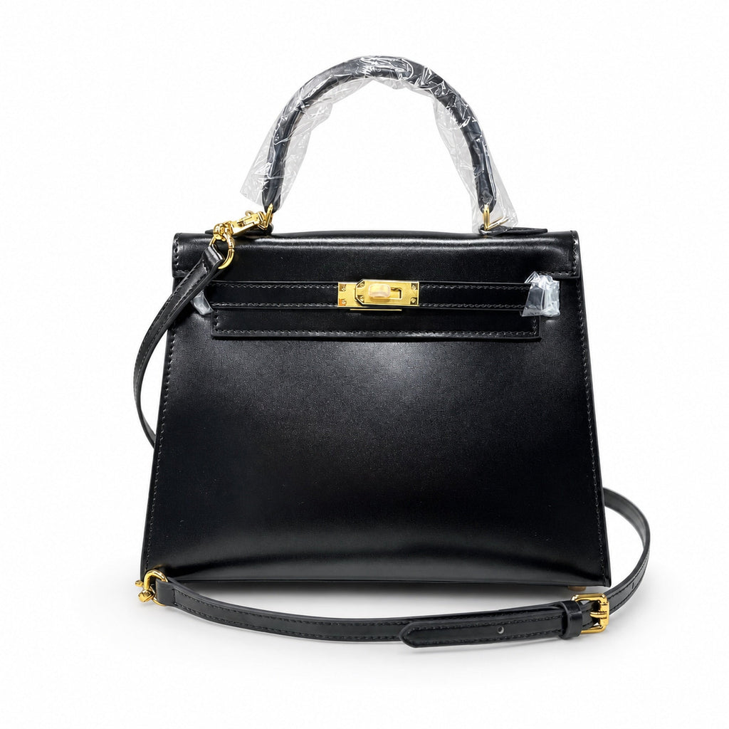 Kelly Sellier 19cm & 22cm & 25cm Noir Box Calf Leather Gold Hardware & Palladium Hardware Women Handbag
