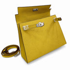 Kelly Sellier 25cm & 28cm Jaune Ambre Epsom Leather Palladium Hardware Women Luxury Handbag