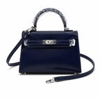 Kelly Sellier 19cm & 22cm & 25cm Bleu Nuit Box Calf Leather Gold Hardware & Palladium Hardware Women Handbag