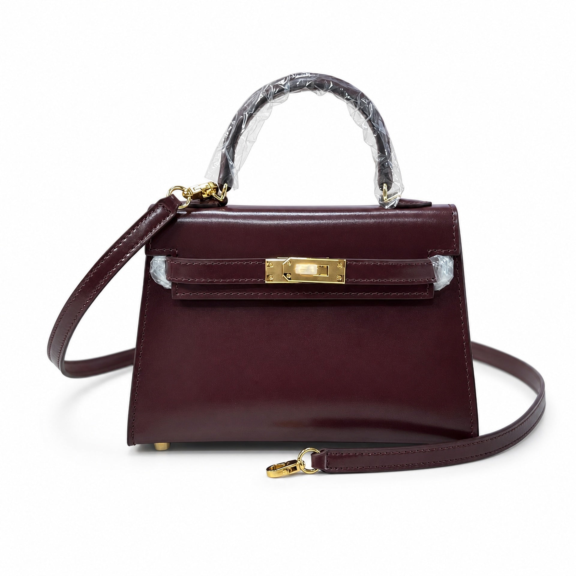 Kelly Sellier 19cm & 22cm & 25cm Rouge H Box Calf Leather Gold Hardware & Palladium Hardware Women Handbag