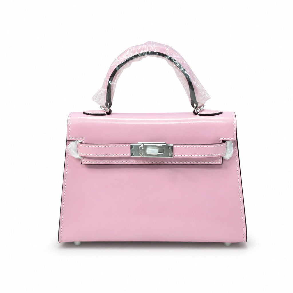 Kelly Sellier 19cm & 22cm & 25cm Rose Sakura Box Calf Leather Gold Hardware & Palladium Hardware Women Handbag