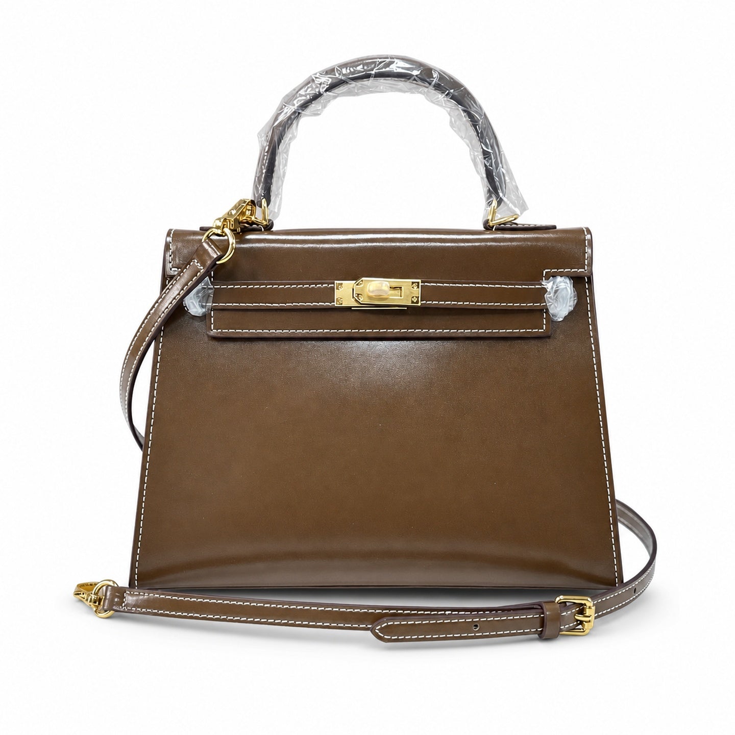 Kelly Sellier 19cm & 22cm & 25cm Ebene Box Calf Leather Gold Hardware & Palladium Hardware Women Handbag