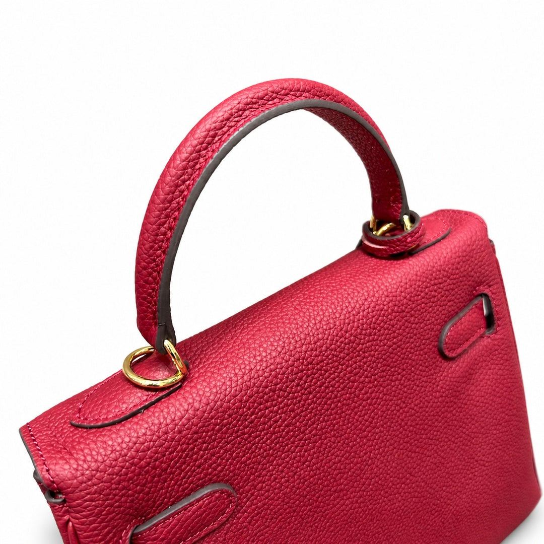 Kelly Sellier 20cm & 25cm & 28cm Rouge H Togo Leather Gold Hardware Women Handbag