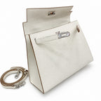 Kelly Sellier 25cm & 28cm Craie Epsom Leather Palladium Hardware Women Luxury Handbag