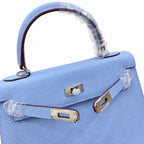 Kelly Sellier 25cm & 28cm Bleu Brume Epsom Leather Palladium Hardware Vintage Women Handbag