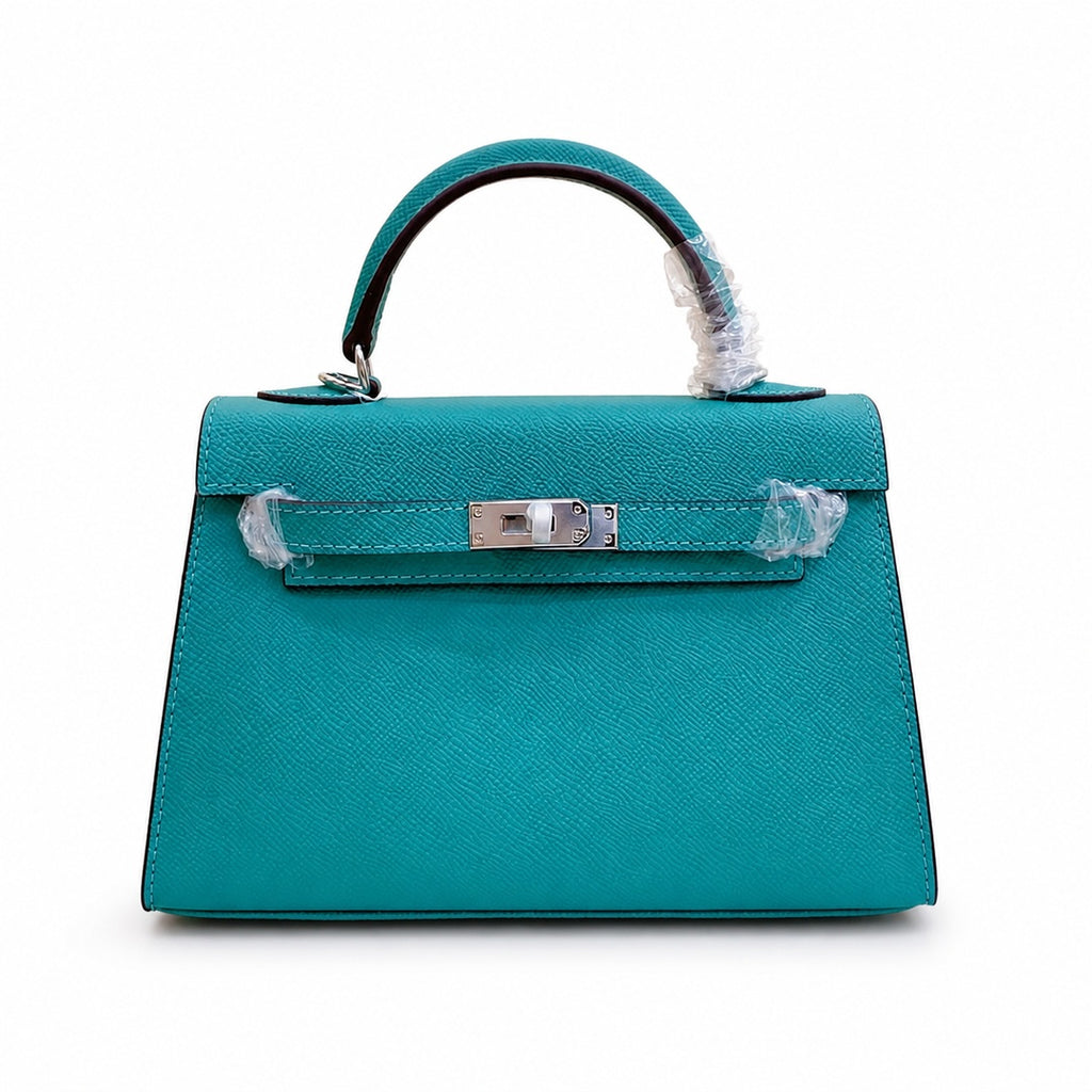 Mini Kelly II Sellier 19cm & 22cm Vert Jade Epsom Leather Palladium Hardware Women Mini Handbag