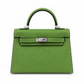 Mini Kelly II Sellier 19cm & 22cm Vert Pistache Epsom Leather Palladium Hardware Women Mini Handbag