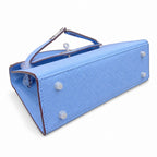 Mini Kelly II Sellier 19cm & 22cm Bleu Brume Epsom Leather Palladium Hardware Women Mini Handbag