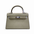 Mini Kelly II Sellier 19cm & 22cm Sauge Epsom Leather Palladium Hardware Women Mini Handbag
