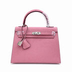 Kelly Sellier 25cm & 28cm Rose Confetti Epsom Leather Palladium Hardware Crossbody Handbag
