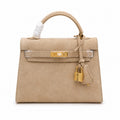 Mini Kelly Sellier 22cm Trench Suede Leather Gold Hardware Women Mini Handbag