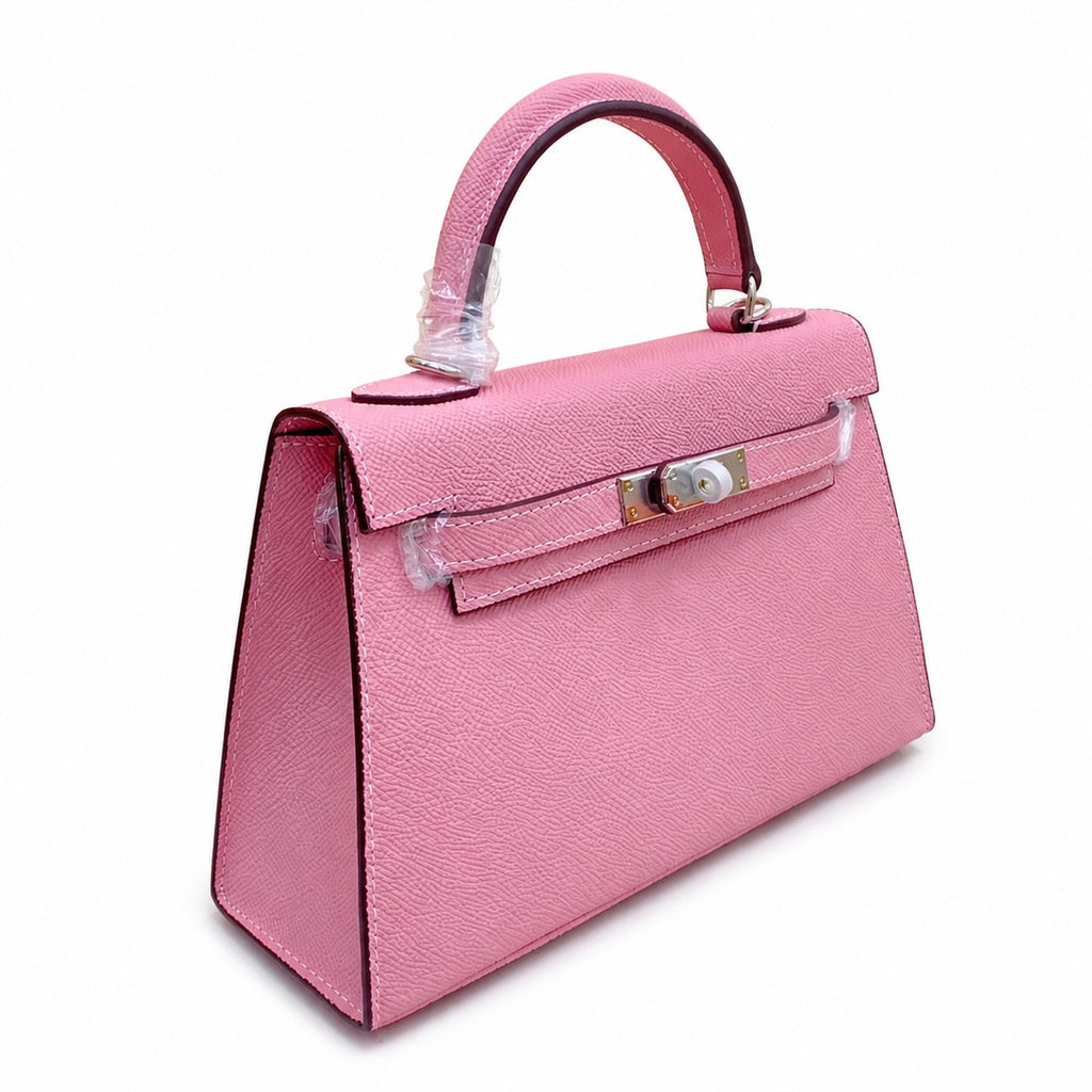 Mini Kelly II Sellier 19cm & 22cm Rose Confetti Epsom Leather Palladium Hardware Women Mini Handbag