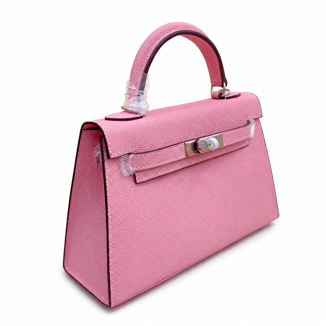 Mini Kelly II Sellier 19cm & 22cm Rose Confetti Epsom Leather Palladium Hardware Women Mini Handbag