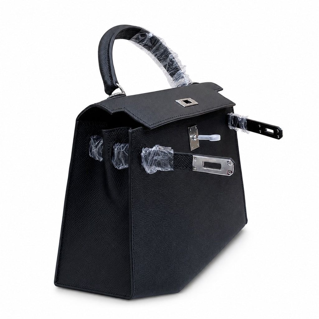 Kelly Sellier 25cm & 28cm Noir Epsom Leather Palladium Hardware Women Luxury Handbag
