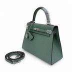 Kelly Sellier 25cm & 28cm Vert Cypress Epsom Leather Palladium Hardware Commute Shoulder Handbag