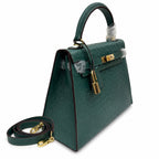 Kelly Sellier 25cm Vert Cypress Ostrich Gold Hardware Vintage Women Handbag