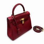 Kelly Sellier 20cm & 25cm & 28cm Rouge H Togo Leather Gold Hardware Women Handbag