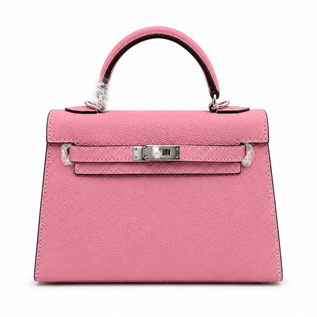 Mini Kelly II Sellier 19cm & 22cm Rose Confetti Epsom Leather Palladium Hardware Women Mini Handbag