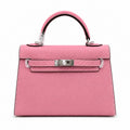 Mini Kelly II Sellier 19cm & 22cm Rose Confetti Epsom Leather Palladium Hardware Women Mini Handbag