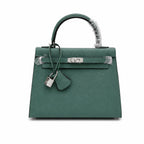 Kelly Sellier 25cm & 28cm Vert Cypress Epsom Leather Palladium Hardware Commute Shoulder Handbag
