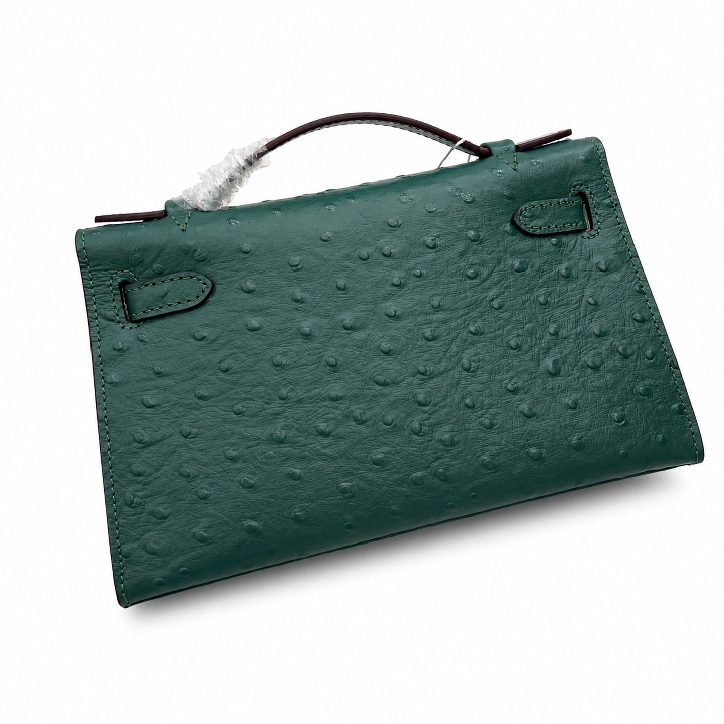 Mini Kelly II Sellier 19cm & 22cm Vert Fonce Ostrich Leather Gold Hardware Women Mini Handbag