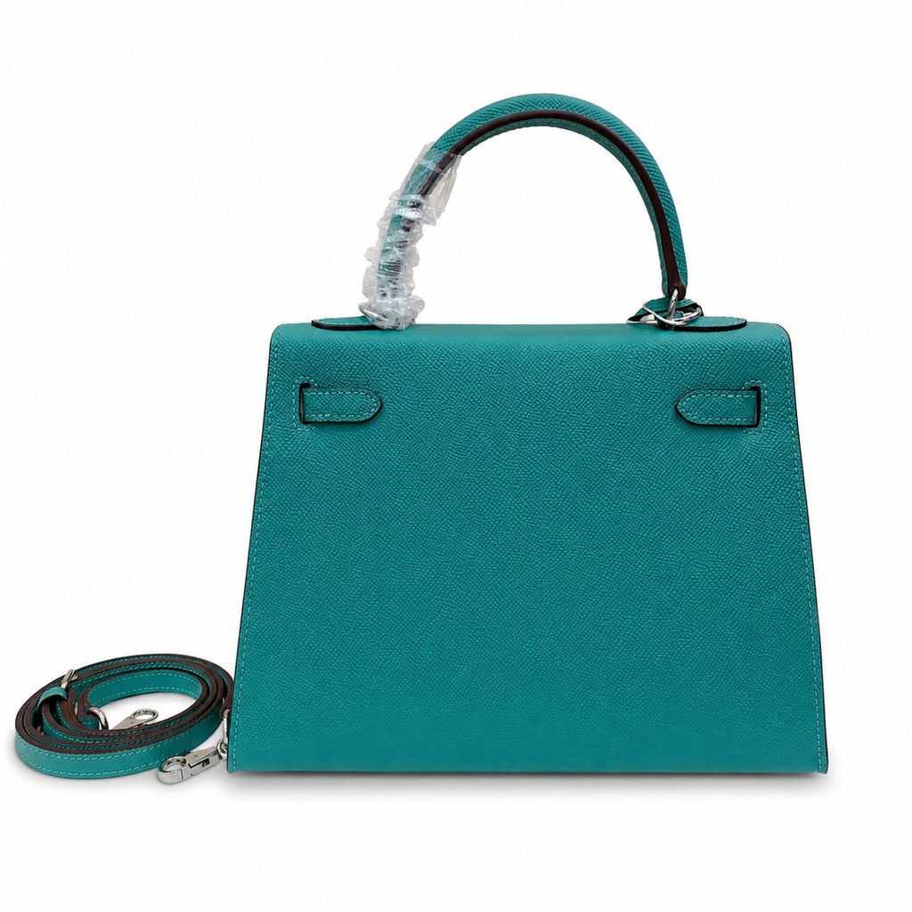 Kelly Sellier 25cm & 28cm Vert Jade Epsom Leather Palladium Hardware Daily Designer Handba