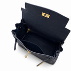 Kelly Sellier 20cm & 25cm & 28cm Bleu Nuit Togo Leather Gold Hardware Women Handbag