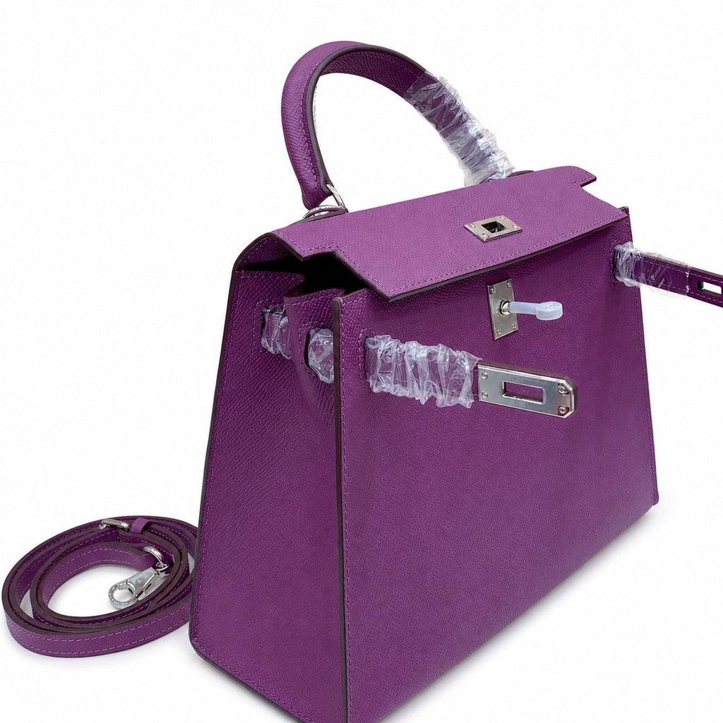 Kelly Sellier 25cm & 28cm Violine Epsom Leather Palladium Hardware Commute Shoulder Handbag