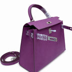 Kelly Sellier 25cm & 28cm Violine Epsom Leather Palladium Hardware Commute Shoulder Handbag