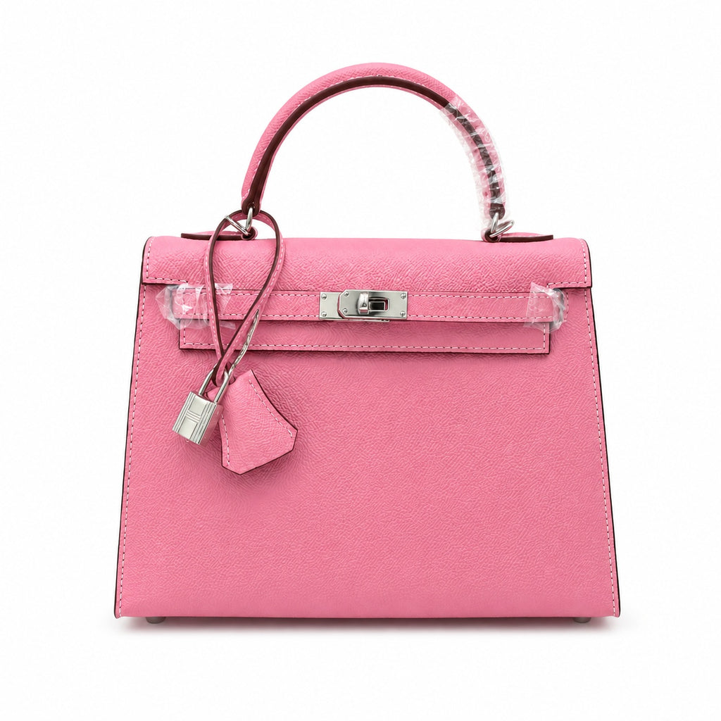 Kelly Sellier 25cm & 28cm Rose Confetti Epsom Leather Palladium Hardware Crossbody Handbag