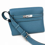 🆕 Available in stock: kelly messenger men's and women's bags, denim blue and silver buckles, imported leather, all-steel hand-waxed thread, the highest cost-effectiveness on the Internet. Unisex messe