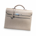 Kelly briefcase 38cm Epsom leather 18 Etoupe elephant gray top handcraft! Counter quality!