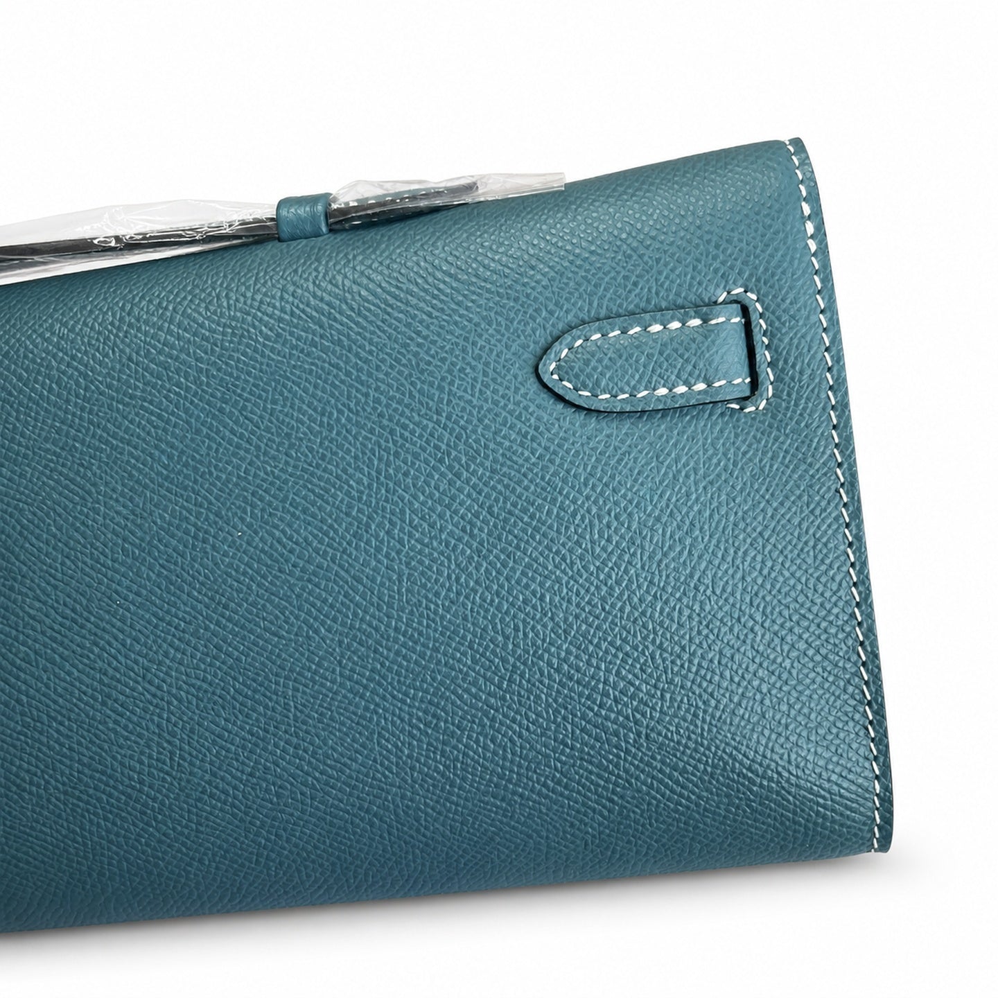 Kelly Cut 31 Clutch Epsom Leather Picture Denim Blue