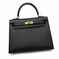 kelly25cm, ck89/Black, Epsom, gold, all handmade‼ ️Kelly 25cm, black, palm print, gold buckle, high-end handmade exclusive customization‼ ️Purely hand-made nails, hand-engraved hardware, fine steel Di