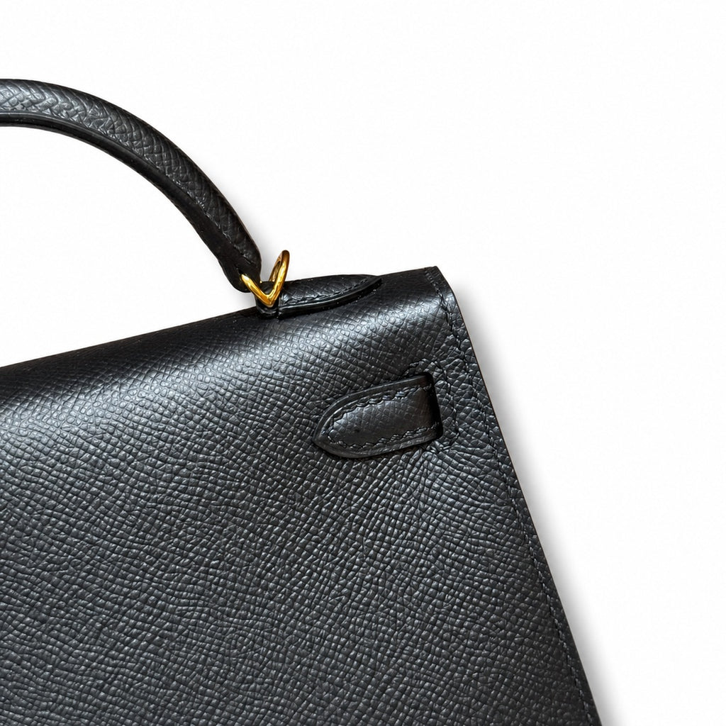 Style: mini kelly Color: ck89/Noir Size: 19*12*5.5cm Leather: epsom From France Hardware: gold Mini Kelly second generation, black, French imported cowhide, gold buckle, high-end fully handmade exclus