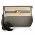 Kelly depeches 25cm epsom pewter gray gold buckle