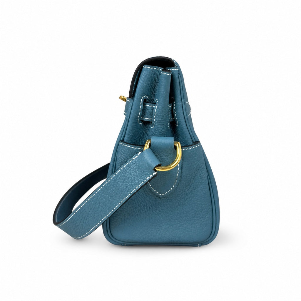 🆕 In stock Kelly Messenger messenger bag for men and women, denim orchid buckle, imported leather, all-steel hand-waxed thread, the highest cost-effectiveness on the Internet. The classic combination