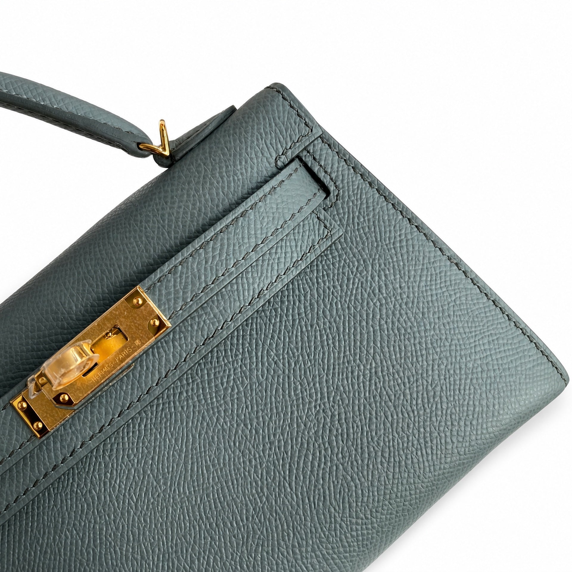 Fully hand-sewn👉Second generation Mini Kelly 19cm imported Epsom leather almond green gold buckle