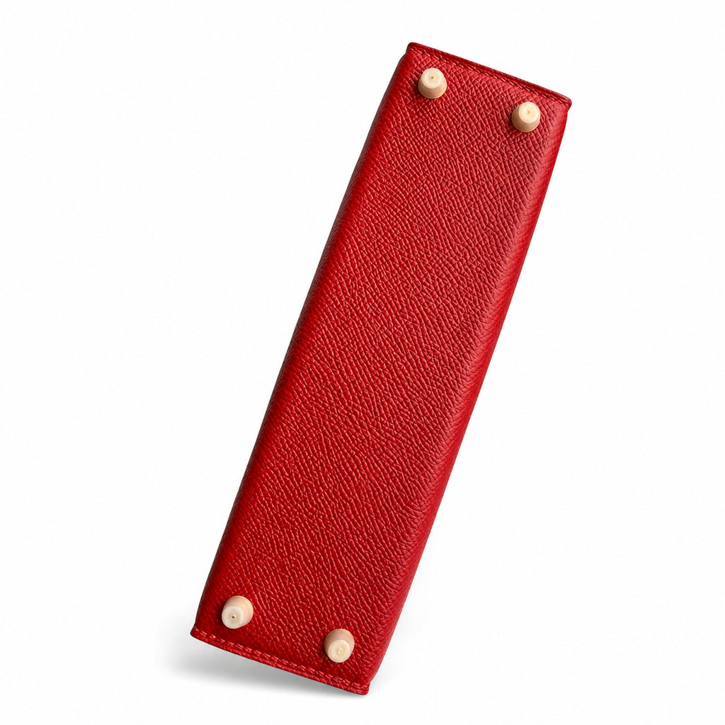 Fully hand-sewn👉Second generation Mini Kelly 19cm imported Epsom leather flag red gold buckle