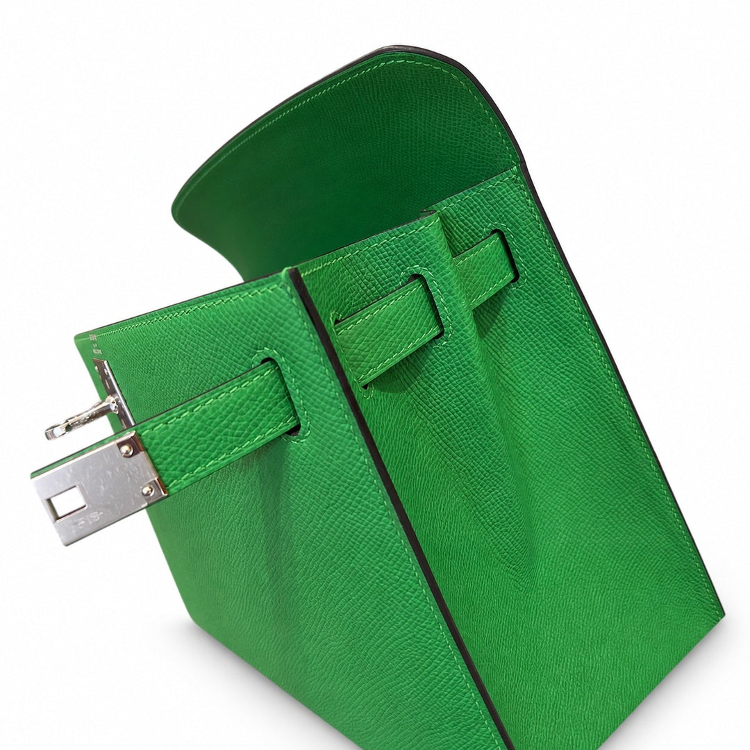 Kelly 25cm/28cm Epsom leather 1K Bombou bamboo green top handcraft! Counter quality!